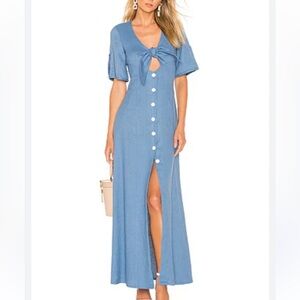 ☀️ALEXIS Blue Button-Down Maxi Dress